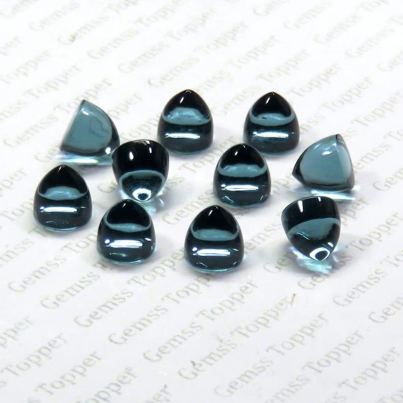 London Blue Topaz 10x10 mm Bullet Cabochon